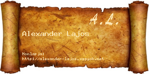 Alexander Lajos névjegykártya