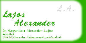 lajos alexander business card